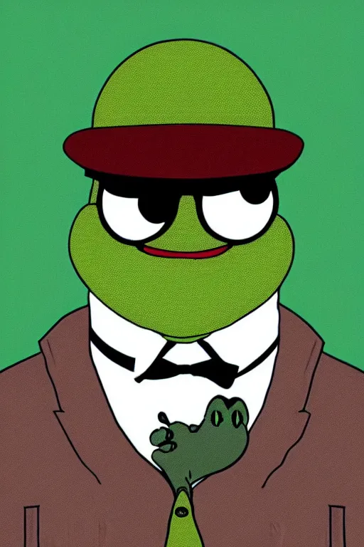 Prompt: Pepe the Frog as from Peaky Blinders, 4k, 8k, HD