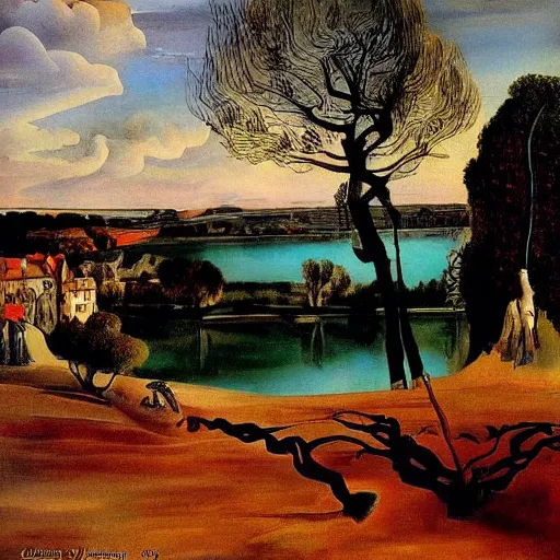 Prompt: french parisian landscape by dali