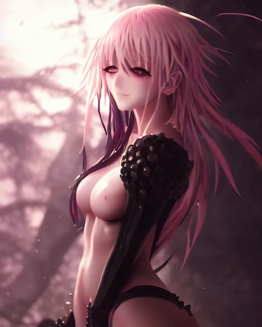 Image similar to character from to love ru darkness, fantasy magic, epic scene, cinematic lighting, intricate, elegant, sharp focus, illustration, highly detailed, concept art, matte, art by michiking and kidmo and saki hasemi and wlop, anime, trending on artstation