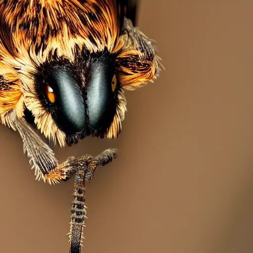 Prompt: a photo of a bird with a tarantula head