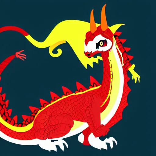 Image similar to vector art of welsh dragon and panda mixed, intercrossed, chimera, adobe illustrator