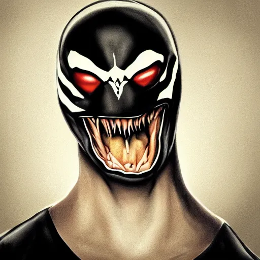 Image similar to eminem as venom, photography, marvel, portrait,