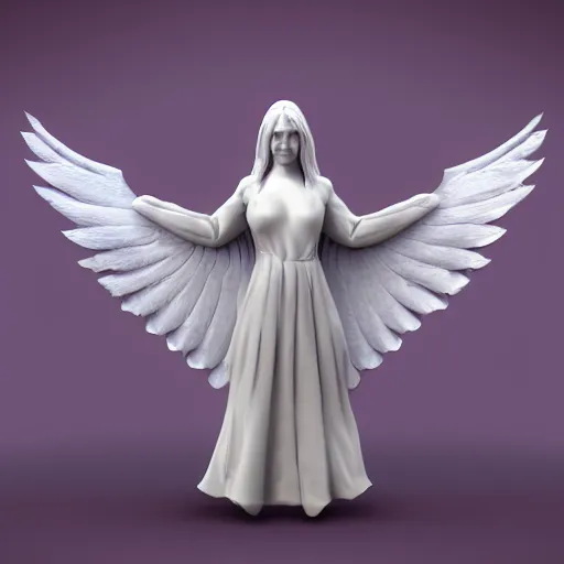 Image similar to 3 d model, high definition, biblically acurate angel, highly detailed, white, feathers, red, heavenly, dynamic lighting, realistic.