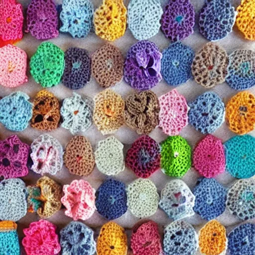 Image similar to crocheted city