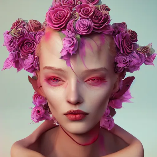Prompt: a beautiful amazing art of rose addict out of curl noise splines by tom Haugomat, Serena Malyon, Maxim Shirkov, Alex Pogrebniak and Robin Gundersen, Trending on artstation, featured on Behance, Vision of chaos, octane render.:1