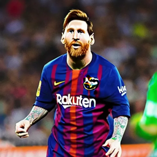 Prompt: leo messi as shrek