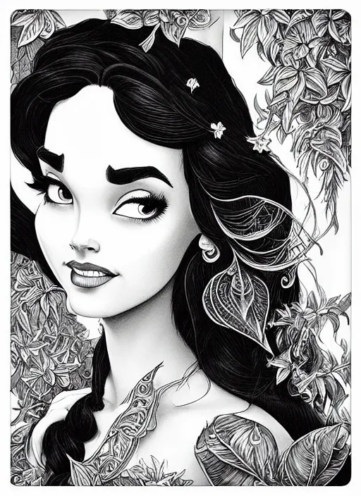 Image similar to highly detailed portrait of disney's jasmine, magnificent, photographic realistic background, by james gilleard, by joe fenton, by kaethe butcher, trending on instagram, award winning details