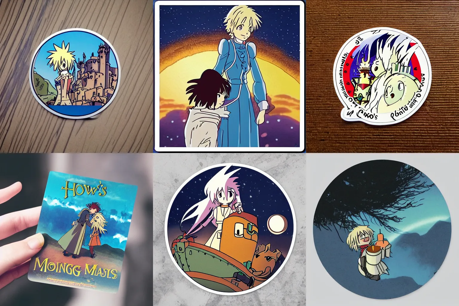 Prompt: howl's moving castle sticker