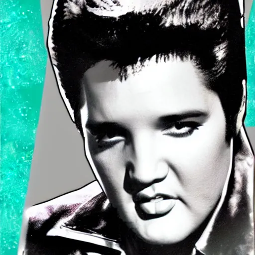 Image similar to elvis presley collage, in the style of jose gurvich