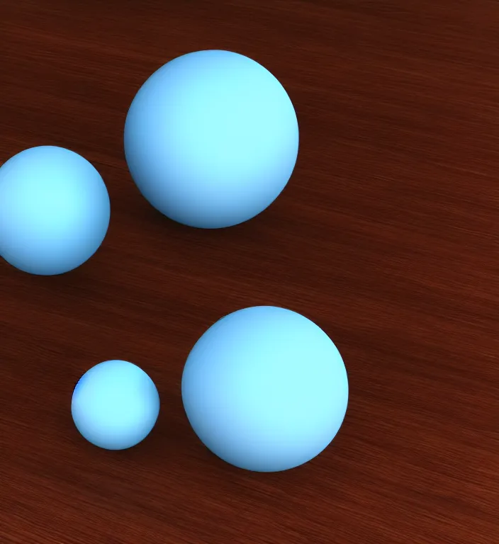 Image similar to a blue ball on a table + specular highlights + ambient occlusion + global illumination + bump map + reflective + caustics + refractive + unreal engine 5 + DOF + sharp focus