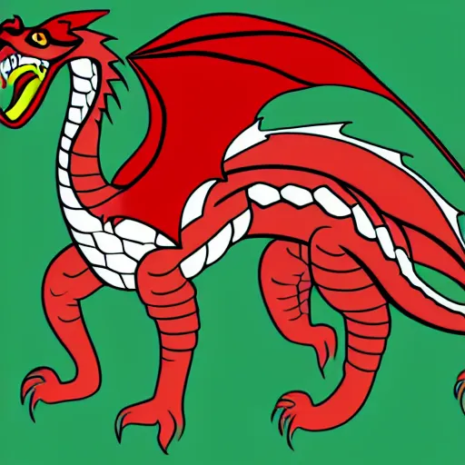 Image similar to vector art of welsh dragon and panda mixed, intercrossed, chimera, adobe illustrator