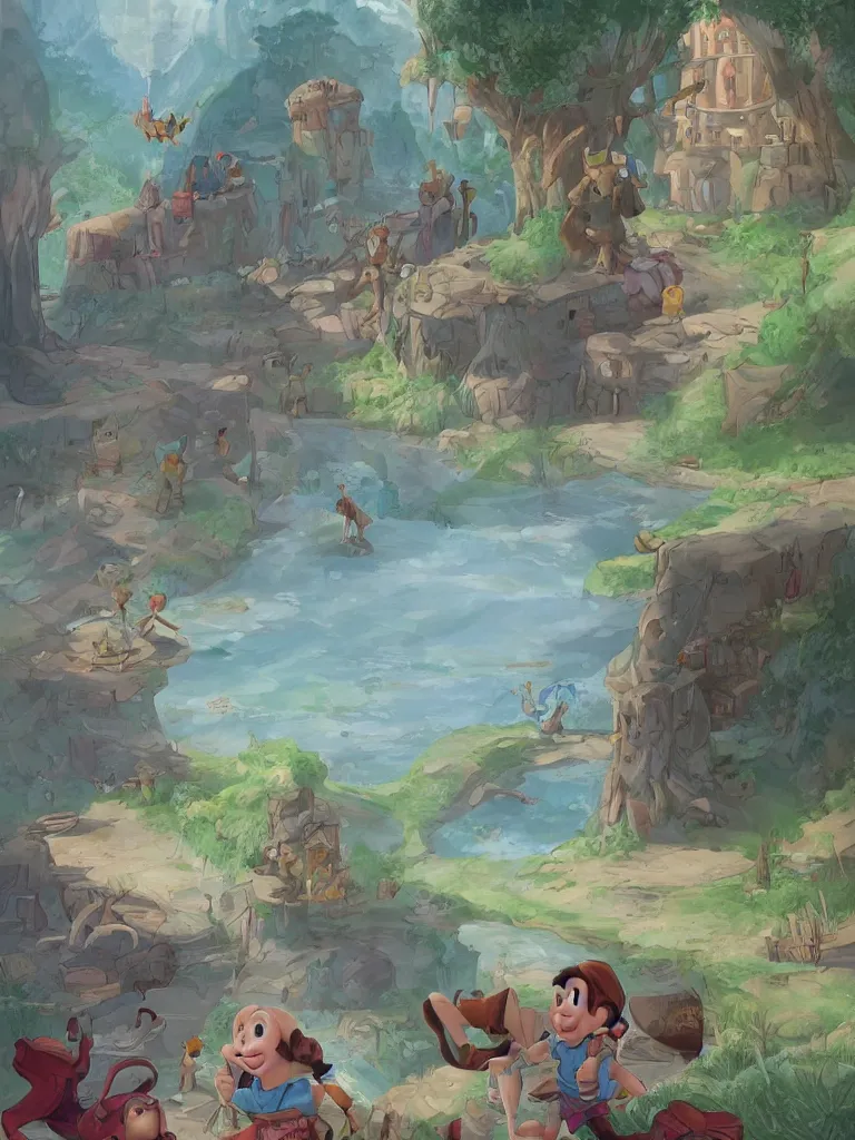 Image similar to childhood by Disney Concept Artists, blunt borders, rule of thirds