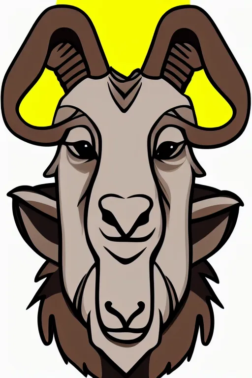 Image similar to Portrait of a savage goat, anime, sticker, colorful, illustration, highly detailed, simple, smooth and clean vector curves, no jagged lines, vector art, smooth