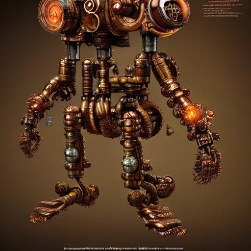 Image similar to steampunk reishi robot, ultra detailed, highly detailed, 8 k, trending on artstation, award - winning art,