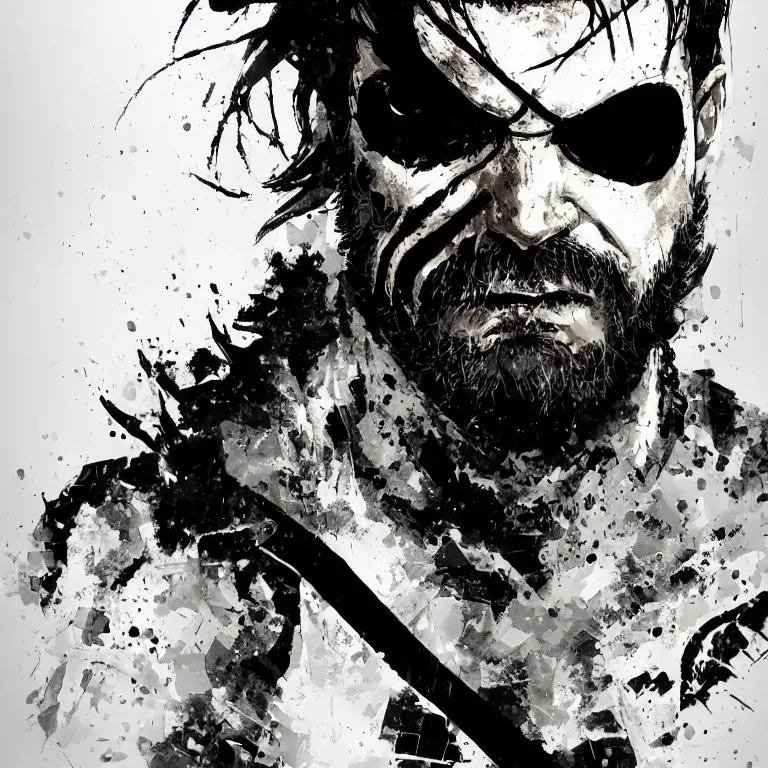 Prompt: Portrait of Venom Snake by Derek Gores, Trending on ArtStation