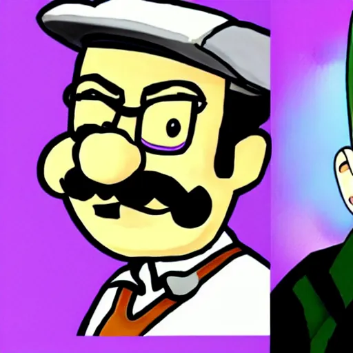 Image similar to walter white as a mario character