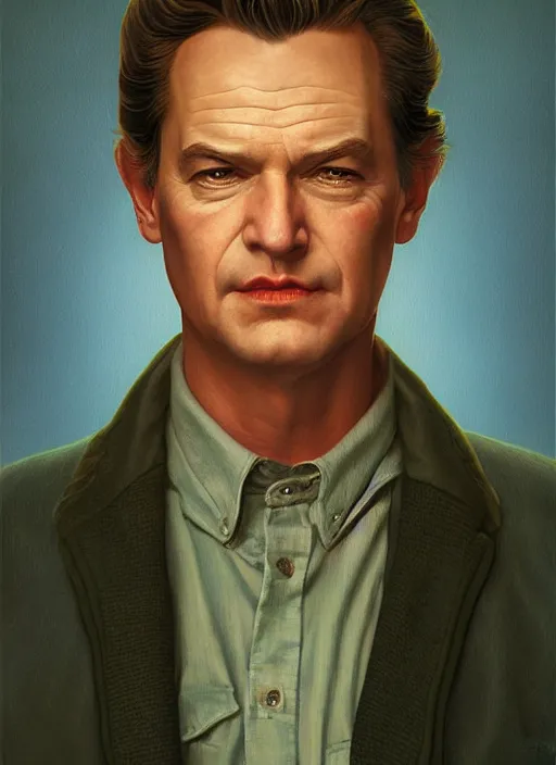 Image similar to twin peaks poster art, portrait of phillip jeffries, by michael whelan, rossetti bouguereau, artgerm, retro, nostalgic, old fashioned