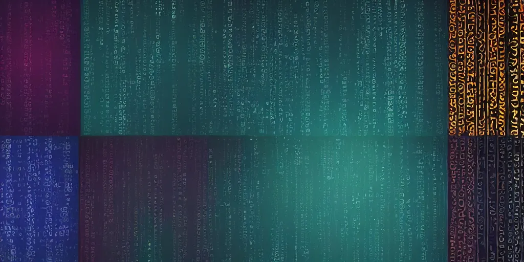 Prompt: sci Fi data readouts, dark screen, cave scan, numbers and lines, colorful