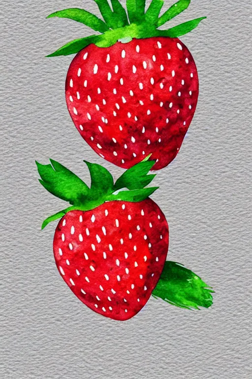 Image similar to minimalist watercolor art of a strawberry, illustration, vector art