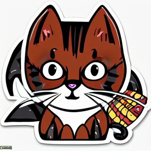 Image similar to Blood thirsty kitten, sticker, highly detailed, colorful, illustration, drama, smooth and clean vector curves, no jagged lines, vector art, smooth