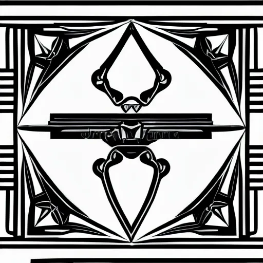 Image similar to laser cut, glowforge template, black on white background, flat 2 d vector art, 2 d low polygon art, custom longsword, symmetric art, vector line art, polygon