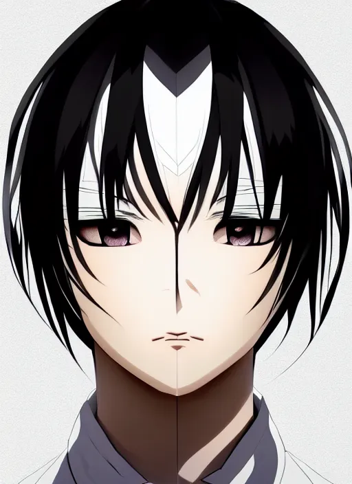 Prompt: symmetry!! anime art portrait male character, concept art, fantasy, anime key visual of elegant, black hair, finely detailed perfect face delicate, calm expression, muted colours background, sharp focus, smooth, illustration, cinematic lighting, trending on pixiv fanbox, artstation, art by studio ghibli, extremely high quality artwork,