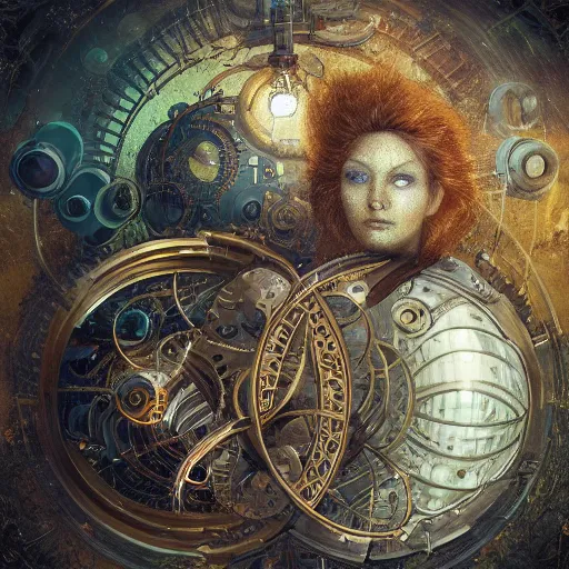 Image similar to a beautiful intricate fine art RPG portrait photo of a mechanical industrial steampunk cybernetic yin yang symbol, overgrown with morning glory flowers, montsera leaves by tom bagshaw and zach sutton, golden ratio composition, studio lighting, 50mm lens, very detailed, bionic, cybernetic scifi, deep depth of field, artstation, 8K, highly coherent