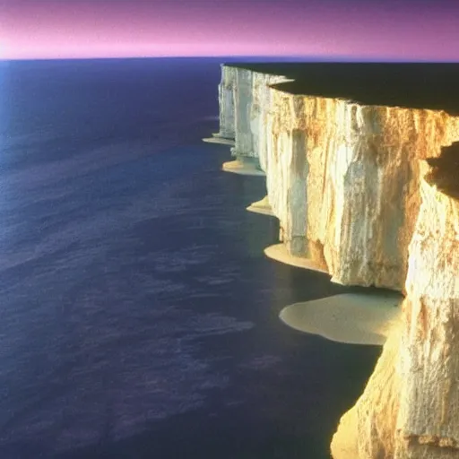 Prompt: great australian bight nullarbor cliffs nighttime painted by moebius in renaissance style cinematic ultra realistic