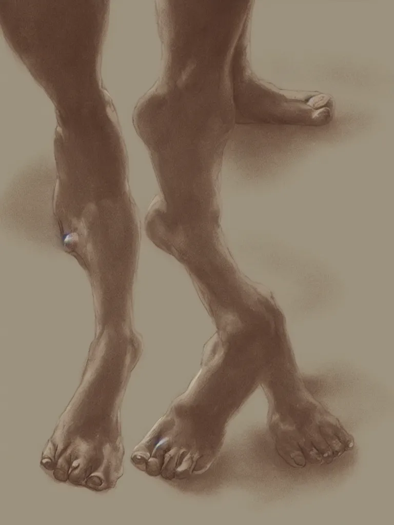 Prompt: my feet on yours by disney concept artists, blunt borders, rule of thirds, golden ratio, godly light