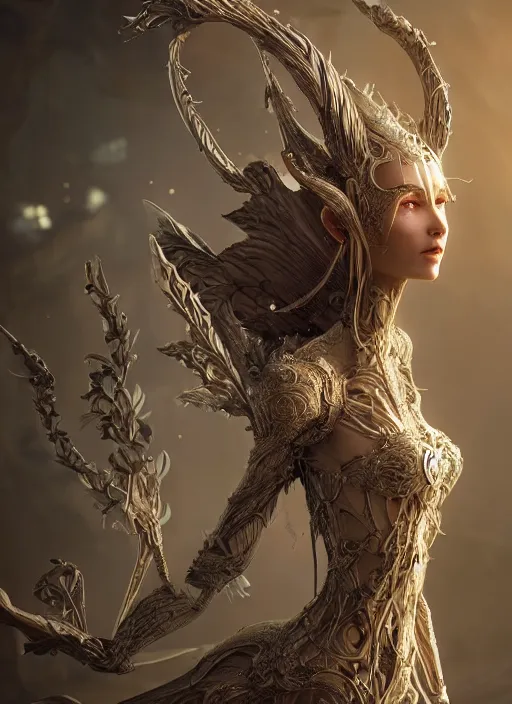 Prompt: beautiful biomechanical impish elven incredible hair, masterpiece crystalline incrustations, hyperdetailed face, elegant pose, movie still, intricate, octane render, cinematic lighting, cgsociety, unreal engine,