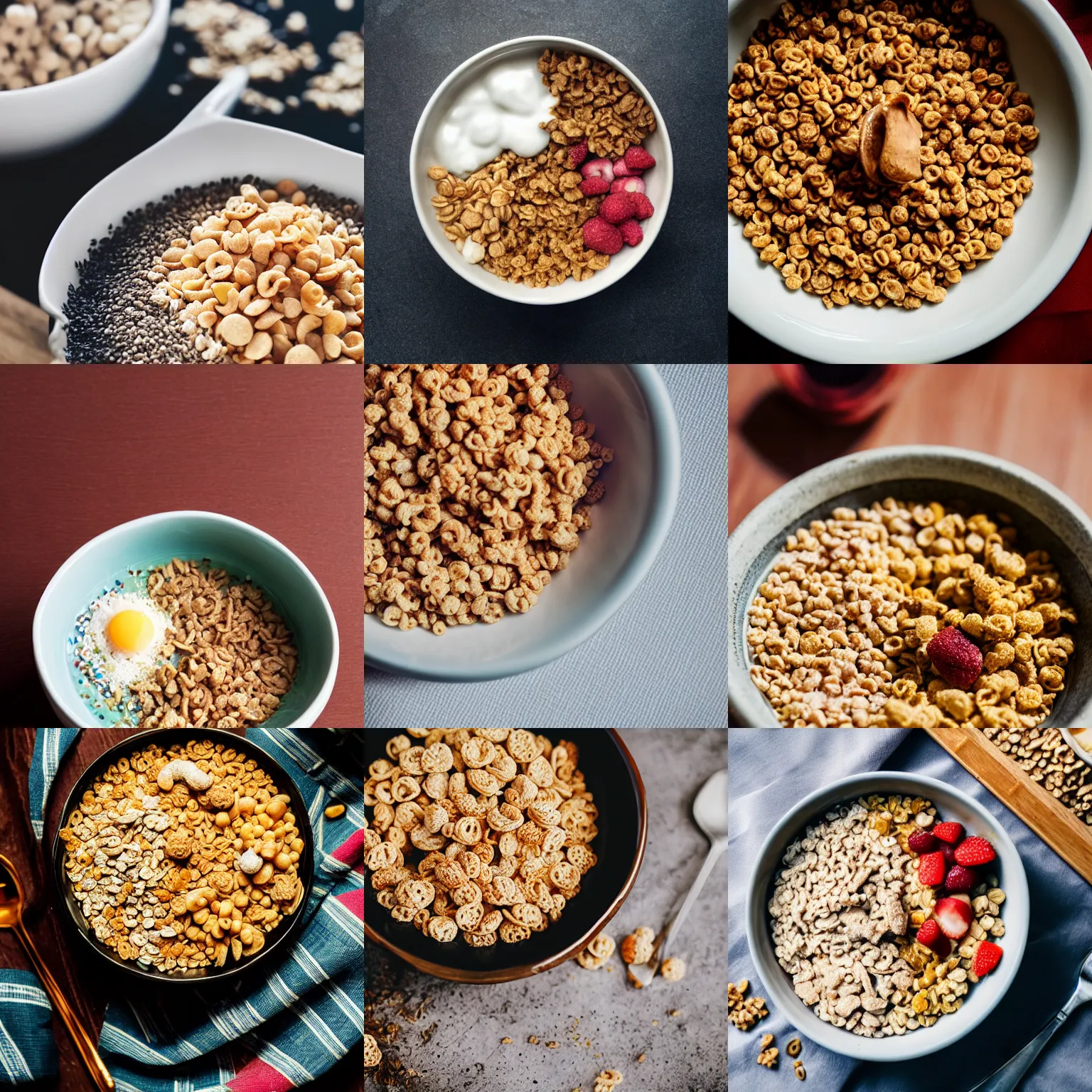 Prompt: a disgusting bowl of cereal, high quality food photography