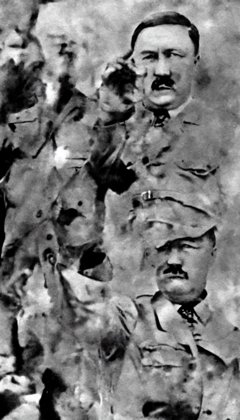 Image similar to vladimir putin as adolf hitler, hyper realism, world war 2 footage, black and white