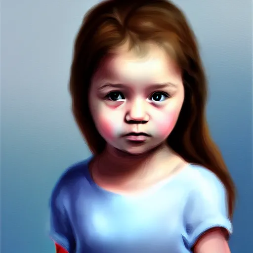 Prompt: a little girl, digital painting