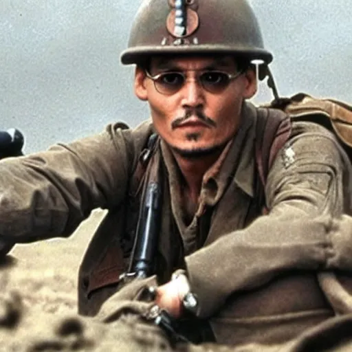 Prompt: Johnny Depp starring in saving private Ryan