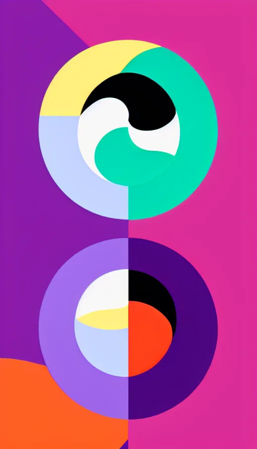 Prompt: Abstract representation of ying Yang concept, by Kurzgesagt,