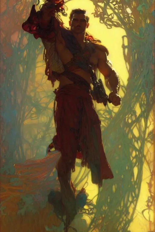 Image similar to attractive man, marvel, cool colors, painting by gaston bussiere, craig mullins, greg rutkowski, alphonse mucha