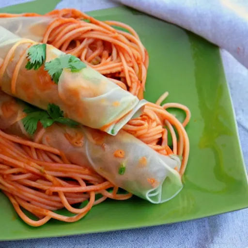 Prompt: spaghetti - os vietnamese spring roll