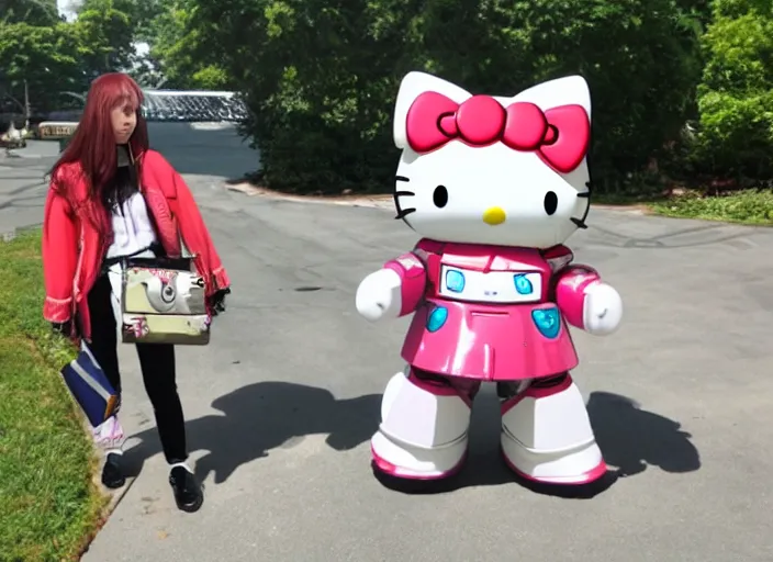 Image similar to hello kitty gundam