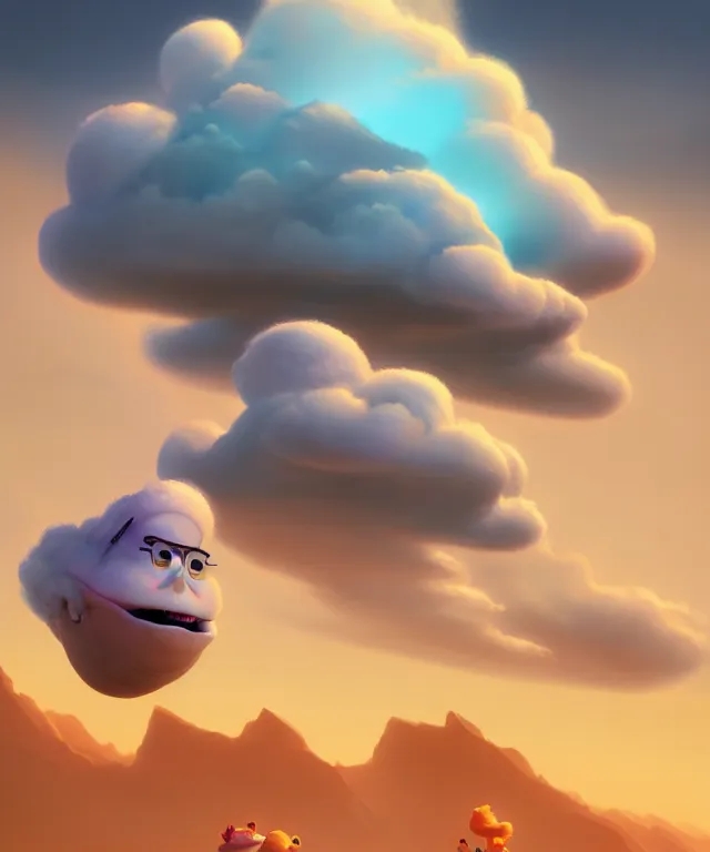 Image similar to cloud srife in the style of pixar, crisp 8 k line art, digital painting, artstation, unreal engine, octane render, concept art, matte, sharp focus, illustration, art by dave kendall