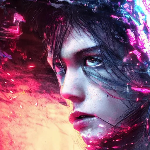 Image similar to dramatic photo symbolizing despondency, full of colour, cinematic lighting, trending on artstation, 4k, hyperrealistic, focused, extreme details,unreal engine 5, cinematic, masterpiece, art by ayami kojima,