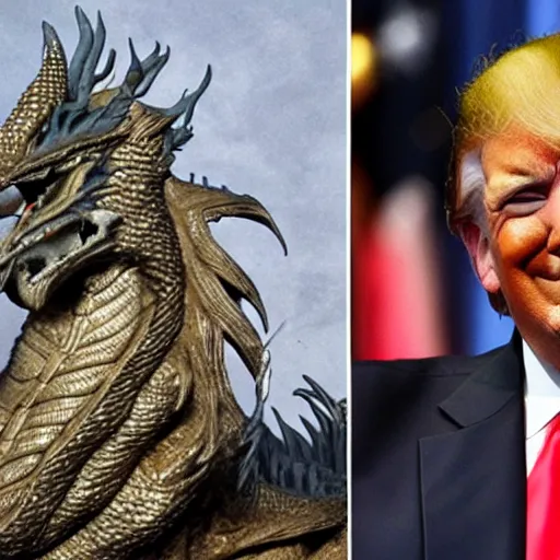 Image similar to Donald Trump as a dragon