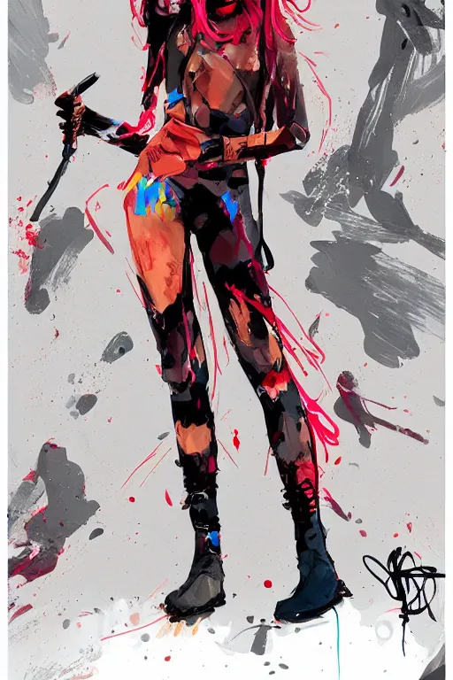 Image similar to an ultradetailed concept art of a fashionable genz trendy fighter, conrad roset, fiona staples