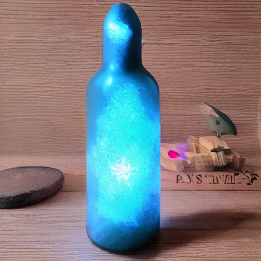 Image similar to potion bottle, full of magical glowing liquid