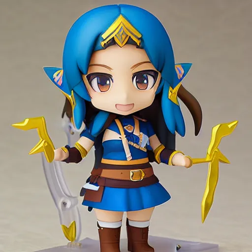 Image similar to high quality portrait flat matte painting of cute girl in the style of nendoroid and Toon Zelda , flat anime style, thick painting, medium close-up