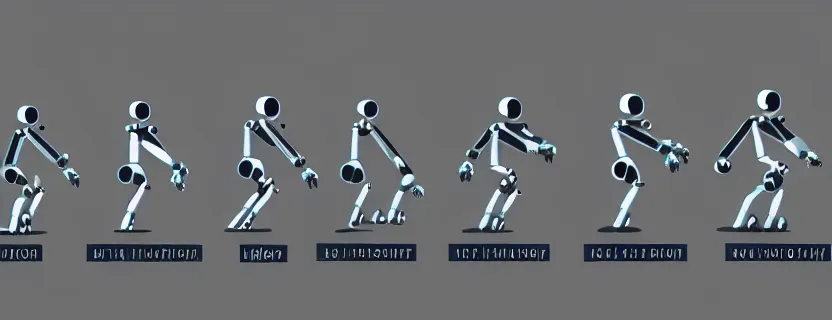 Image similar to an evolution diagram from left to right of robots, 8 k, hyper realistic.