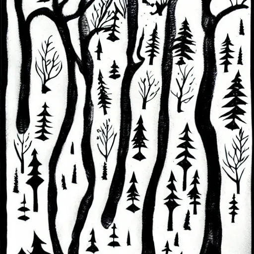 Image similar to zen forest ink