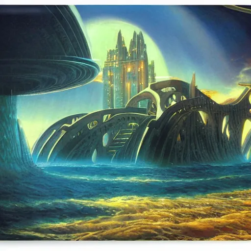 Prompt: atlantis under the sea by michael whelan