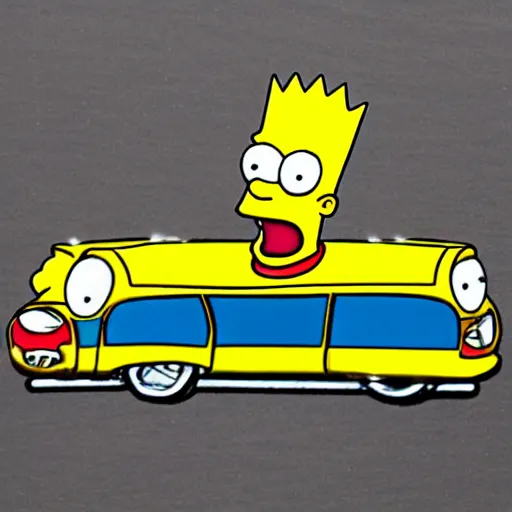 Image similar to bart simpson driving a hearse