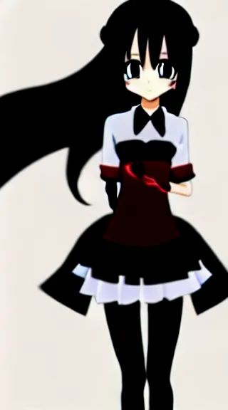 Image similar to Anime Screenshot of a “red-eyed black-haired anime fox girl” wearing black fingerless-gloves, high-waist-black-skirt, white-collared-shirt blue-open-jacket, black-necktie, unsheathing her katana, white background, visual-key, anime illustration, pixiv, anime-twitter