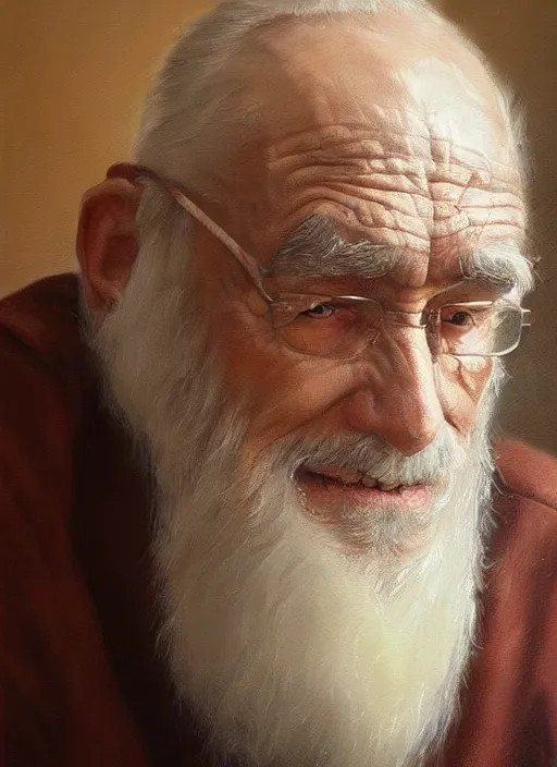 Prompt: concept art oil painting of and Old man by Jama Jurabaev, extremely detailed, brush hard, artstation